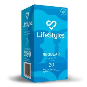 LifeStyles Regular Latex Condoms - 20 Count Pack