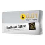 Sagami Original 0.01 L-Size Condoms - 5 Pack