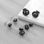Black Moissanite Halo Stud Earrings for Men