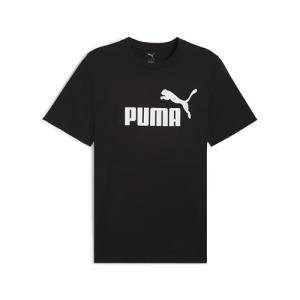 PUMA Men's Black Essential Logo T-Shirt, Medium