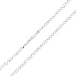 Medium 4mm Sterling Silver Figaro Chain Necklace