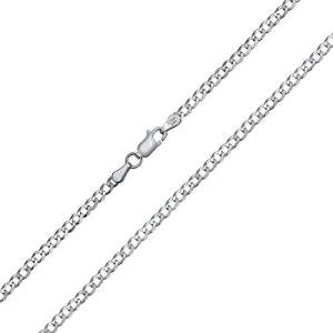 Men's 24-Inch 3MM Diamond Cut Silver Cuban Chain