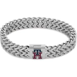 Tommy Hilfiger Men's Silver Monogram Link Bracelet