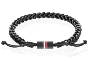 Tommy Hilfiger Men's Black Braided Link Bracelet