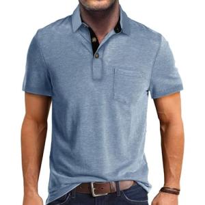 Men's Classic Short Sleeve Polo Shirt - Blue