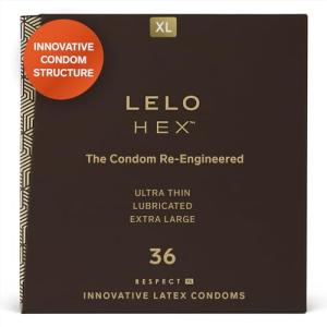 LELO HEX Respect XL Extra Large Lubricated Condoms