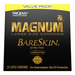 Trojan Magnum Bareskin Large Size Condoms - 24 Pack