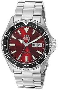 Orient Men's Kamasu Red Diving Watch with Metal Band