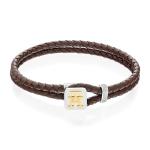 Tommy Hilfiger Men's Two-Tone Steel & Leather Bracelet