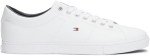 Tommy Hilfiger Men's White Leather Sneakers, Size 9