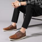 Men's Casual Brown Dress Sneakers by ANALEAF