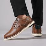 Men's Casual Brown Dress Sneakers by ANALEAF