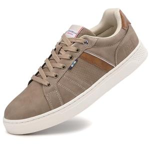ARRIGO BELLO Men's Lightweight Leather Casual Sneakers