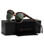 SUNGAIT Retro Polarized Half Frame Sunglasses