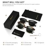 SUNGAIT Retro Polarized Half Frame Sunglasses