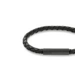 Calvin Klein Men's Black Steel and Leather Bracelet