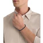 Calvin Klein Men's Black Steel and Leather Bracelet