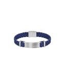 Hugo Boss Men's Navy Leather & Steel Bracelet
