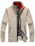 Yeokou Men's Zip Up Slim Fit Cardigan Sweater