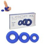 Blue Soft Silicone Cock Ring Set - 3 Pack