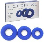 Blue Soft Silicone Cock Ring Set - 3 Pack