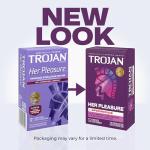 Trojan Her Pleasure Ribbed Condoms, 12 Count