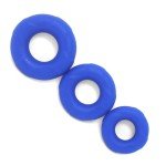 Blue Soft Silicone Cock Ring Set - 3 Pack