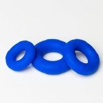Blue Soft Silicone Cock Ring Set - 3 Pack