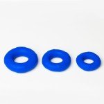 Blue Soft Silicone Cock Ring Set - 3 Pack