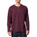 Men's Burgundy Long Sleeve Regular-Fit Henley Shirt