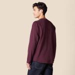 Men's Burgundy Long Sleeve Regular-Fit Henley Shirt