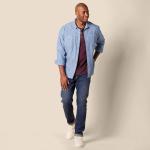 Men's Burgundy Long Sleeve Regular-Fit Henley Shirt