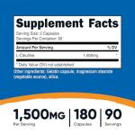 L-Citrulline 1500mg - 180 Gluten Free Capsules