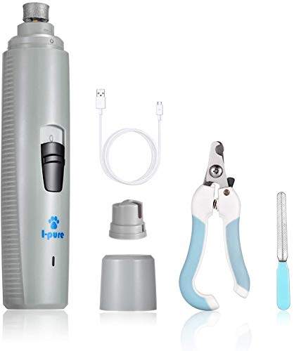 I-pure items Dog Nail Grinder, Electric Dog Nail Trimmer Clipper, 2 Speed Pet Nail Grinder for Dogs Grooming Kit, Rechargeable Painless Cat Paws File Grooming & Smoothing for Small Medium Large Dogs