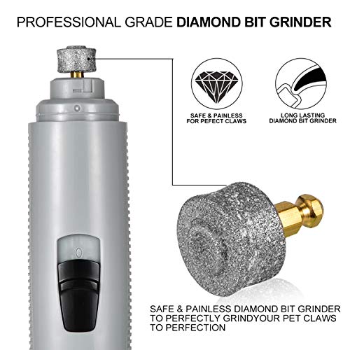 I-pure items Dog Nail Grinder, Electric Dog Nail Trimmer Clipper, 2 Speed Pet Nail Grinder for Dogs Grooming Kit, Rechargeable Painless Cat Paws File Grooming & Smoothing for Small Medium Large Dogs