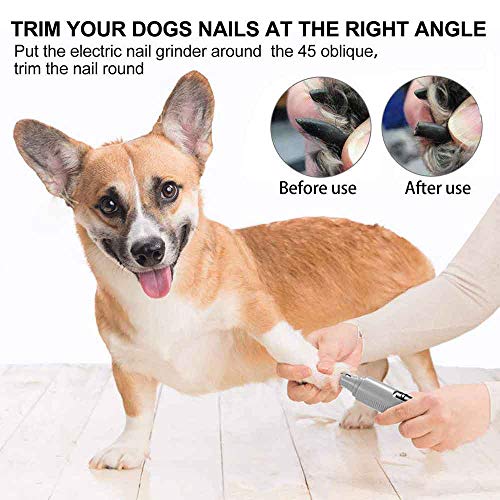I-pure items Dog Nail Grinder, Electric Dog Nail Trimmer Clipper, 2 Speed Pet Nail Grinder for Dogs Grooming Kit, Rechargeable Painless Cat Paws File Grooming & Smoothing for Small Medium Large Dogs