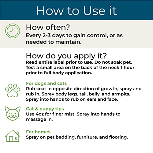 Wondercide - Flea, Tick and Mosquito Spray for Dogs, Cats, and Home - Flea and Tick Killer, Control, Prevention, Treatment - with Natural Essential Oils - Pet and Family Safe - Lemongrass 4 oz