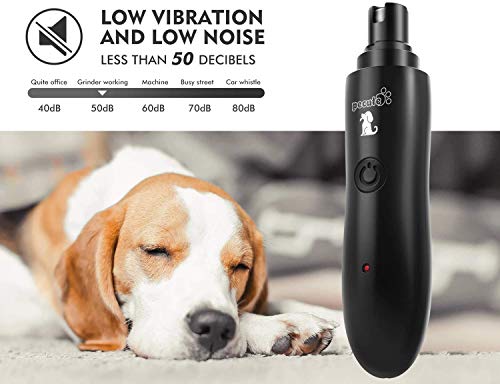 Pecute Dog Nail Grinder Rechargeable Electric Dog Nail Trimmer for Paw Grooming Gentle and Painless Nail Clippers for Small to Large Dogs