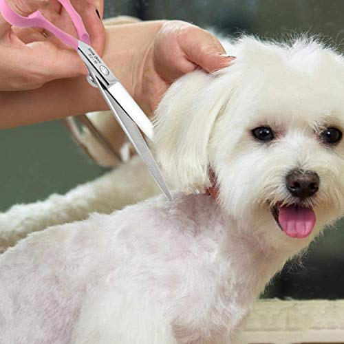 7 Inch Straight Dog Grooming Shears, professional 440C Japanese Stainless Steel Cutting Scissors, with Double Finger Rest Dog/Cat/Pet Hair Trimming, Cutting Shears for Groomers or Family DIY Use
