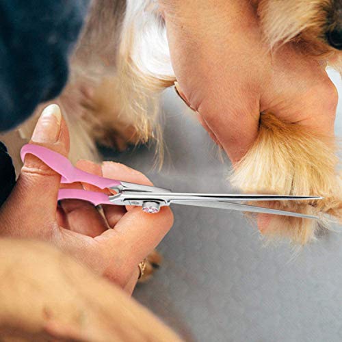 7 Inch Straight Dog Grooming Shears, professional 440C Japanese Stainless Steel Cutting Scissors, with Double Finger Rest Dog/Cat/Pet Hair Trimming, Cutting Shears for Groomers or Family DIY Use
