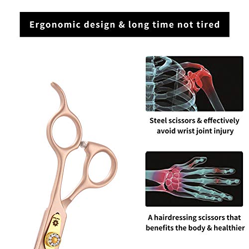 7 Inches Professional Pet Grooming Scissors, 440C Japanese Steel Straight & Curved & Thinning & Chunker Shears/Scissors for Dog Cat and More Pets (7 inch-Chunker Scissors)
