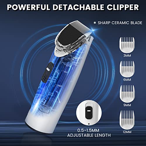 Pettom Pet Dematting Rake Comb Deshedding Tool for Dogs Cats with Safety Stainless Steel Blades Grooming Fur Brush Medium Long Hair Removing Dead Matted or Knotted Undercoat Hair