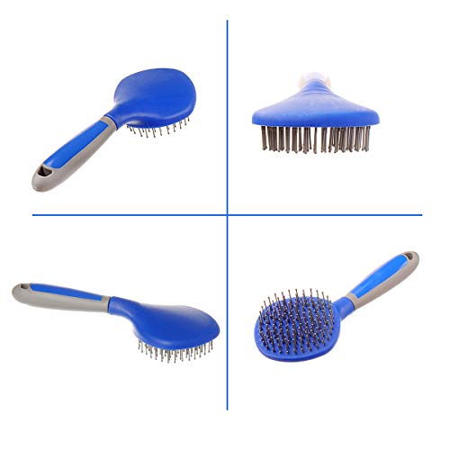 BOTH WINNERS Mane and Tail Brush for Horses and Dogs with Soft Touch Grip (BLUE)