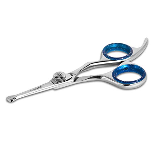 Laazar Pro Dog Grooming Scissors, Straight Pet Grooming Shears, with Safety Round Tip, Ball Point for Easy and Safe use. | Premium Sharp Long Lasting Professional Hair Trimming Scissors (4.5 Inches)