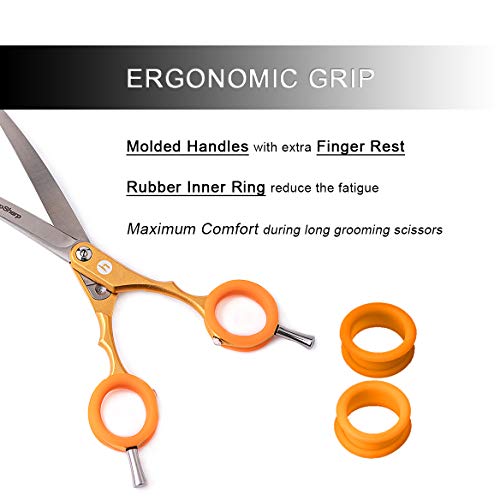 TooSharp Dogs Grooming Curved Scissor - 7.5 Inch Pet Grooming Shear for Professional Groomer, Made of Japanese 440C Stainless Steel