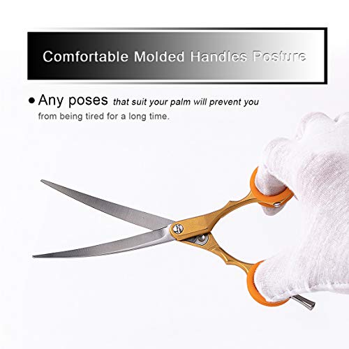 TooSharp Dogs Grooming Curved Scissor - 7.5 Inch Pet Grooming Shear for Professional Groomer, Made of Japanese 440C Stainless Steel