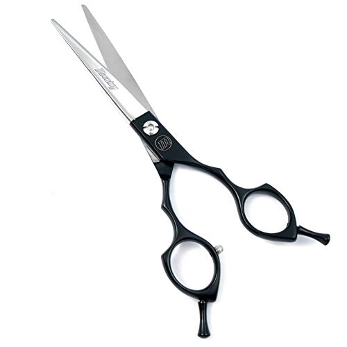 Moontay 6.5" Professional Pet Grooming Scissor, Dog Cat Grooming Shear/Scissor Fur Cutting Shear with Double Finger Rests, 440C Japanese Stainless Steel Grooming Scissor, Black