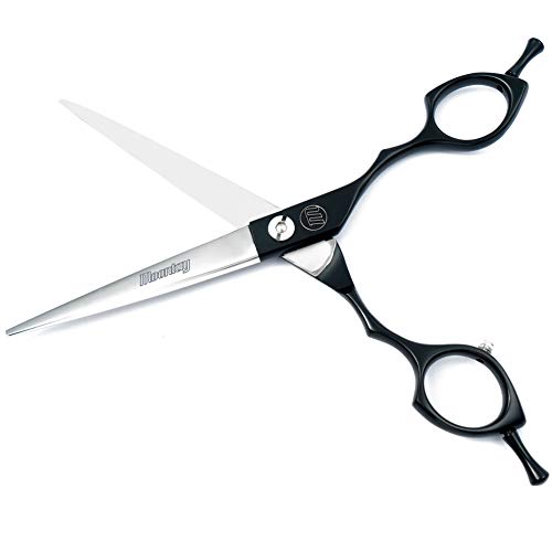 Moontay 6.5" Professional Pet Grooming Scissor, Dog Cat Grooming Shear/Scissor Fur Cutting Shear with Double Finger Rests, 440C Japanese Stainless Steel Grooming Scissor, Black