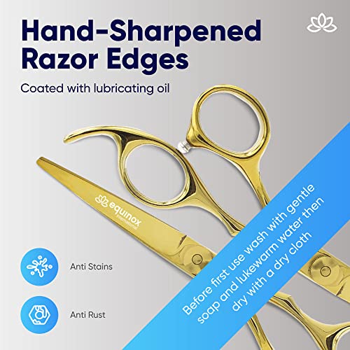 Equinox Professional Razor Edge Series - Barber Hair Cutting Scissors/Shears - 6.5" Overall Length with Fine Adjustment Tension Screw