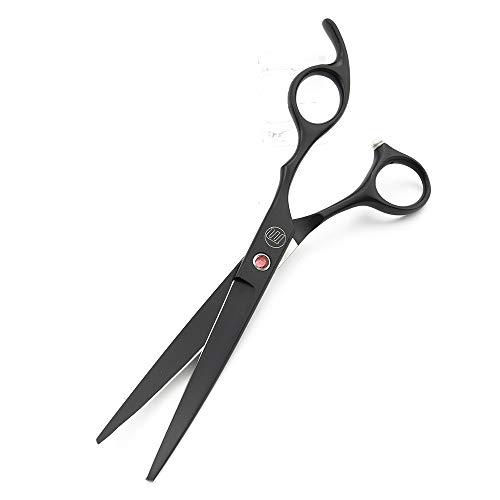 Moontay Professional 7.0" Dog Grooming Scissors Set, 4-pieces Straight, Upward Curved, Downward Curved, Thinning/Blending Shears for Dog, Cat and Pets, JP Stainless Steel, Black